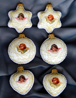 Sada vánočních ozdob  VICTORIA 6 ks - BÍLÁ